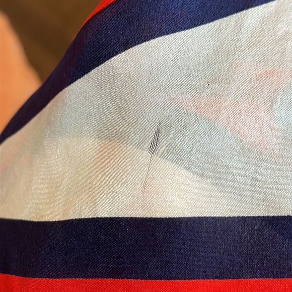 Vintage mid century Vera Neumann red, white & blue long silk scarf - Picture 8 of 10